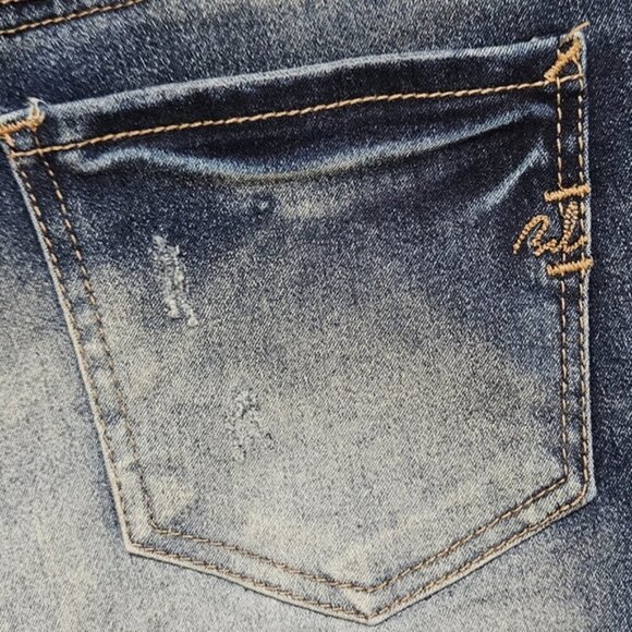 Blue Desire Curvy Short Shorts with Lace Pockets - Picture 9 of 15